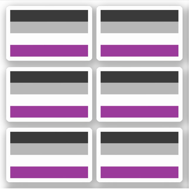 Adesivo Sinalizador do Orgulho de Asexualidade (Frente)