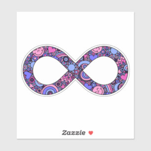 Adesivo Sinalizador do Orgulho Omnissexual do Doodle Neuro