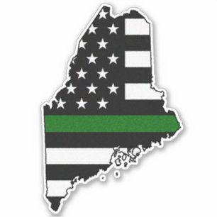 Adesivo Sinalizador fino de linha verde Maine