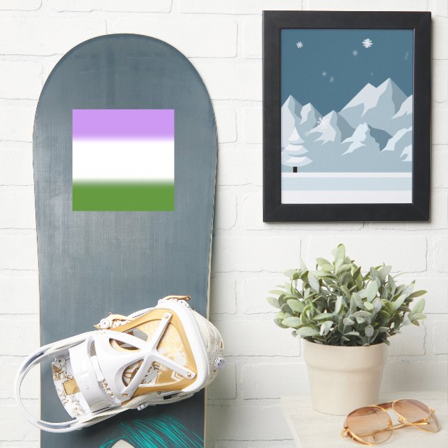 Adesivo Sinalizador Gradient Genderqueer Pride - Sinalizad (Prancha de snowboard)