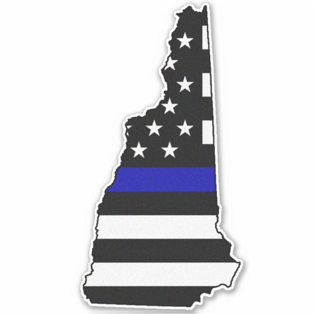 Adesivo Sinalizador Thin Blue Line New Hampshire (Frente)