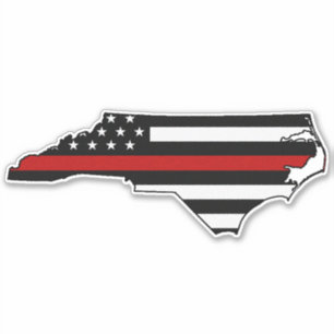 Adesivo Sinalizador Thin Red Line na Carolina do Norte