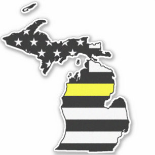 Adesivo Sinalizador Thin Yellow Line Michigan