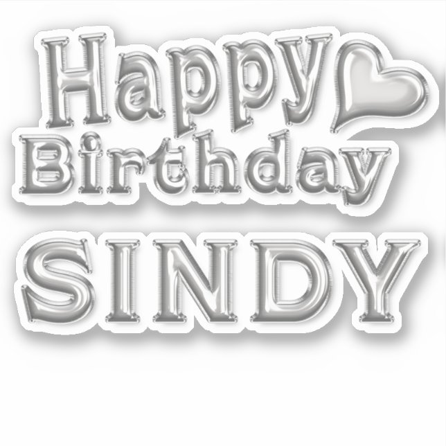 Adesivo Sindy Happy Birthday silver Aufkleber Sticker (Frente)