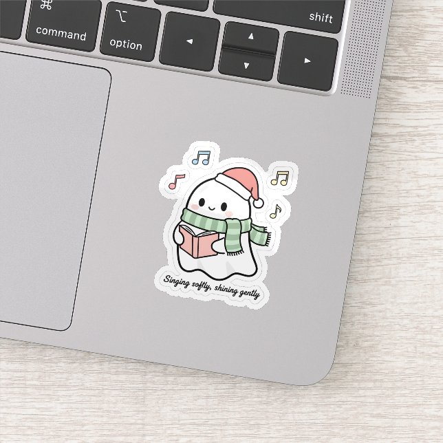 Adesivo Singing Softly Shining Gently Sticker | Cute Ghost (Detalhe)