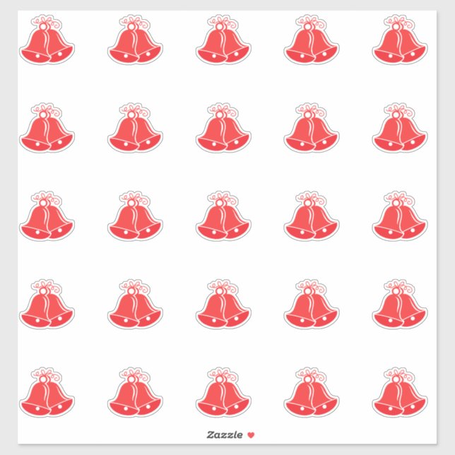 Adesivo Sinos De Casamento Elegante Beijo-Corte (Folha)