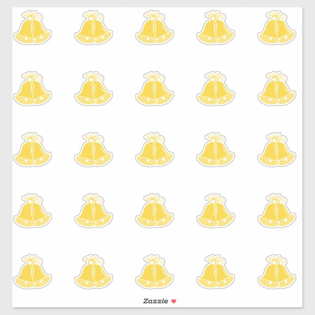 Adesivo Sinos De Casamento Elegante Beijo-Corte (Folha)