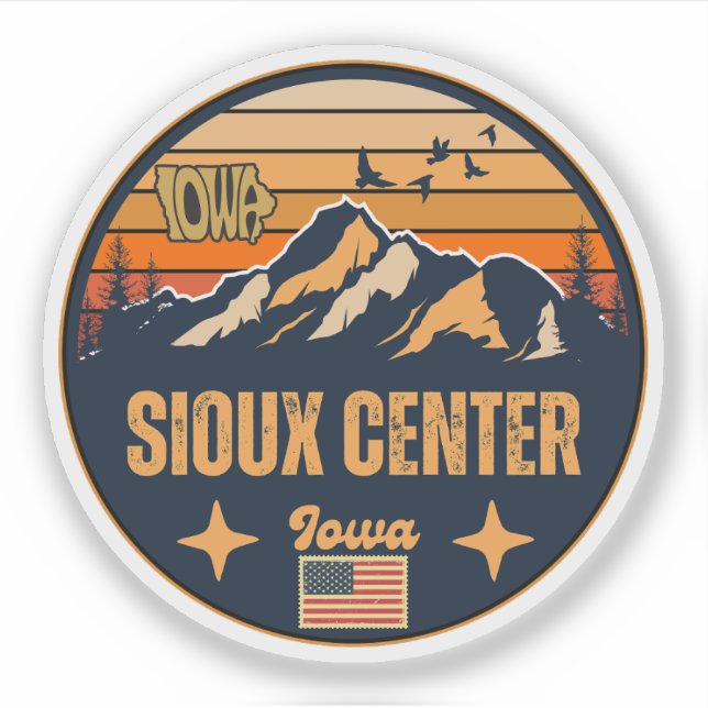 Adesivo Sioux Center, Iowa (Frente)