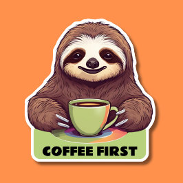 Adesivo Sipando Café Sloth à Prova de Água