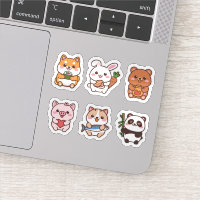 Sistema de autocolantes para animais kawaii, adorá