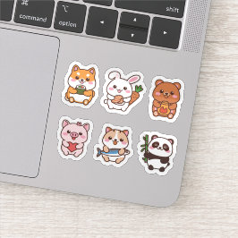 Adesivo Sistema de autocolantes para animais kawaii, adorá