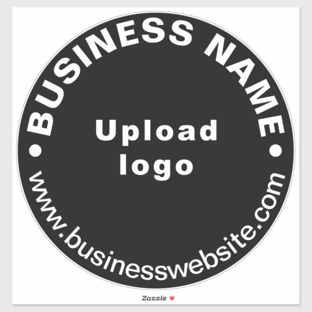 Adesivo Site de negócios no Black Large Round Vinyl (Folha)