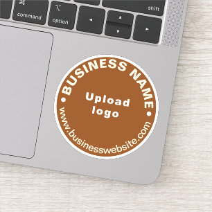 Adesivo Site De Negócios No Brown Round Vinyl Sticker