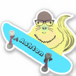 Adesivo Skate de nome personalizado nº 1006 do Esquilo tra