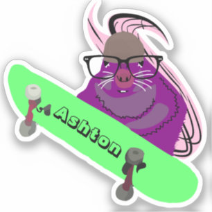 Adesivo Skate de nome personalizado nº 1024 do Esquilo tr