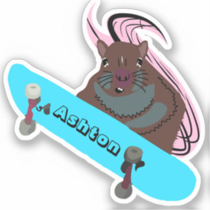 Adesivo Skate de nome personalizado nº 1028 do Esquilo tr