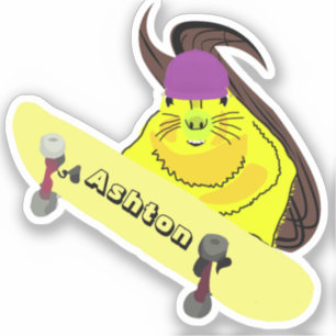 Adesivo Skate de nome personalizado nº 1029 do Esquilo tr