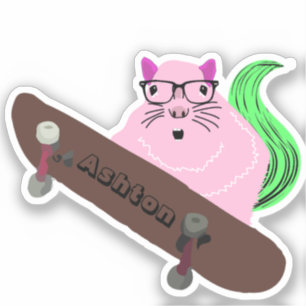 Adesivo Skate de nome personalizado nº 964 do Esquilo trav