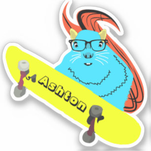 Adesivo Skate de nome personalizado nº 977 do Esquilo trav
