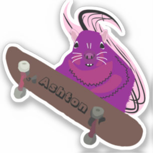 Adesivo Skate de nome personalizado nº 979 do Esquilo tra