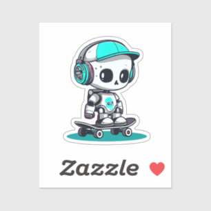Adesivo Skate SkullBot