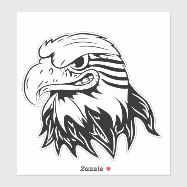 Adesivo Skateboard Smiling Bald Eagle (Folha)