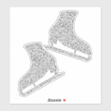 Skates de gelo picante figura brilho prateado