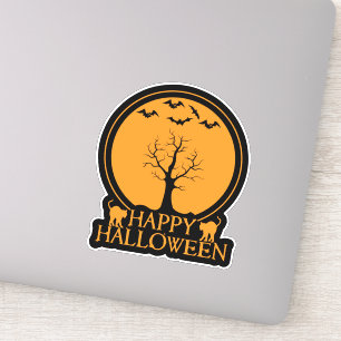 Adesivo Skeletal Tree Bats and Cats Halloween ID860