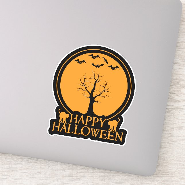 Adesivo Skeletal Tree Bats and Cats Halloween ID860 (Detalhe)