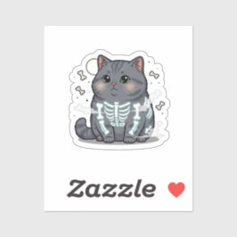 Adesivo Skeleton Brit - British Shorthair Cat Spooky