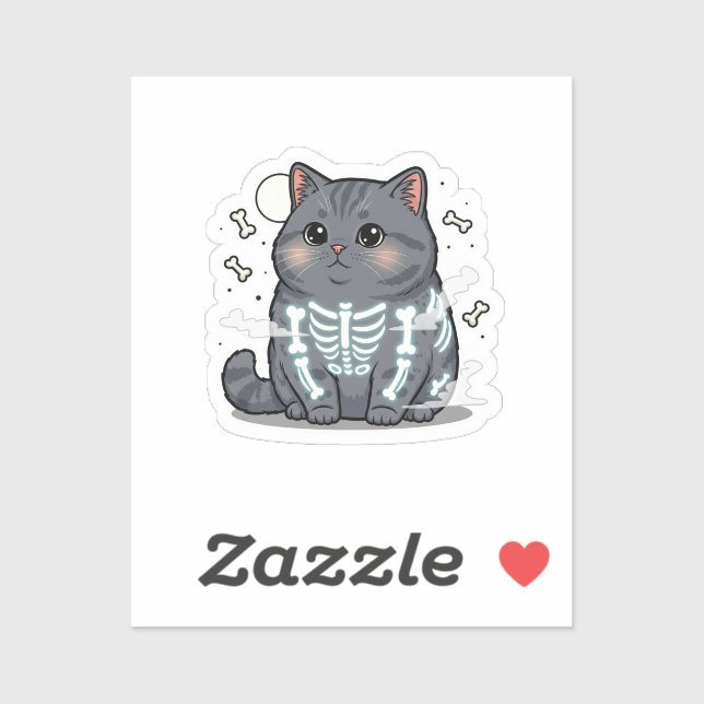 Adesivo Skeleton Brit - British Shorthair Cat Spooky (Folha)