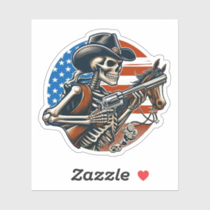 Adesivo Skeleton Cowboy EUA