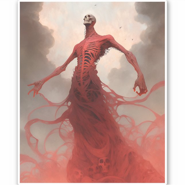 Adesivo Skeleton Demon Creature Dark Fantasy Horror (Frente)