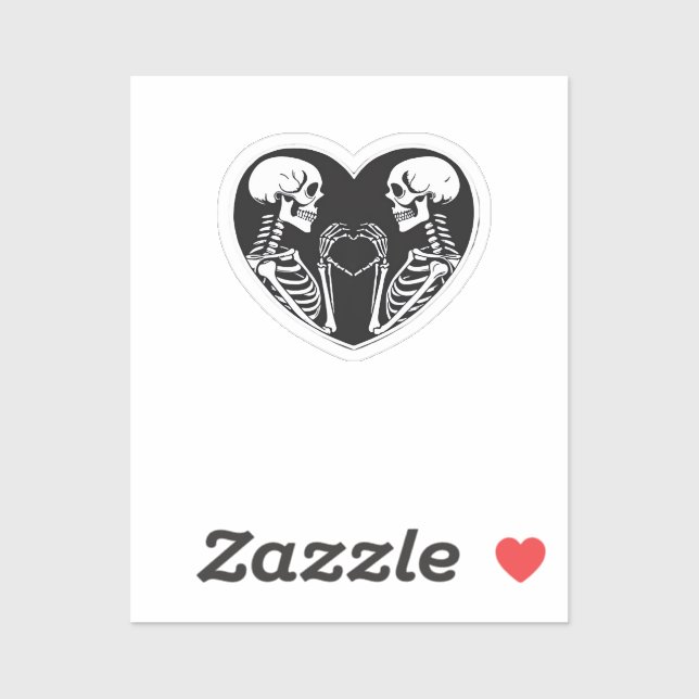 Adesivo Skeleton Heart Hands Sinal Halloween Costume Retro (Folha)