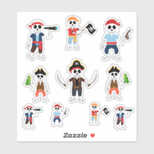 Adesivo Skeleton Pirate Halloween