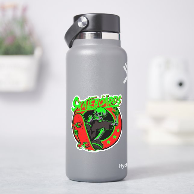 Adesivo Skeleton Red Green 4" Kiss Corte Vinil (HidroFlask)