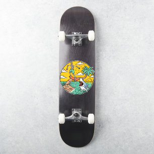 Adesivo Skeleton Skateboard Dude Island Shark