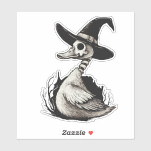 Adesivo Skeleton Witch Duck