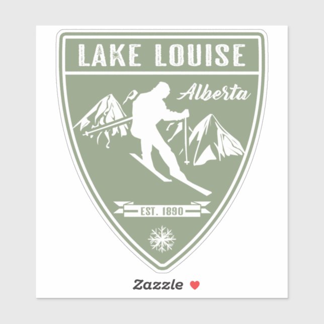 Adesivo Ski Lake Louise Alberta (Folha)