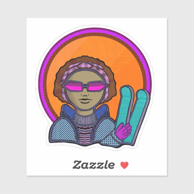 Adesivo Skiing winter (Folha)