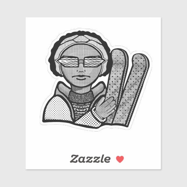 Adesivo Skiing winter (Folha)