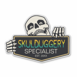 Adesivo Skulduggery Specialist Halloween Skull Sign ID856