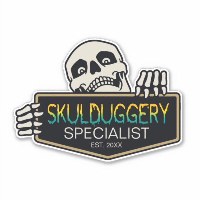 Adesivo Skulduggery Specialist Halloween Skull Sign ID856 (Frente)
