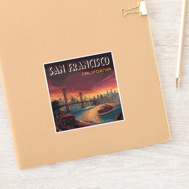 Adesivo Skyline de São Francisco com Ponte Ouro Gate (Notebook)