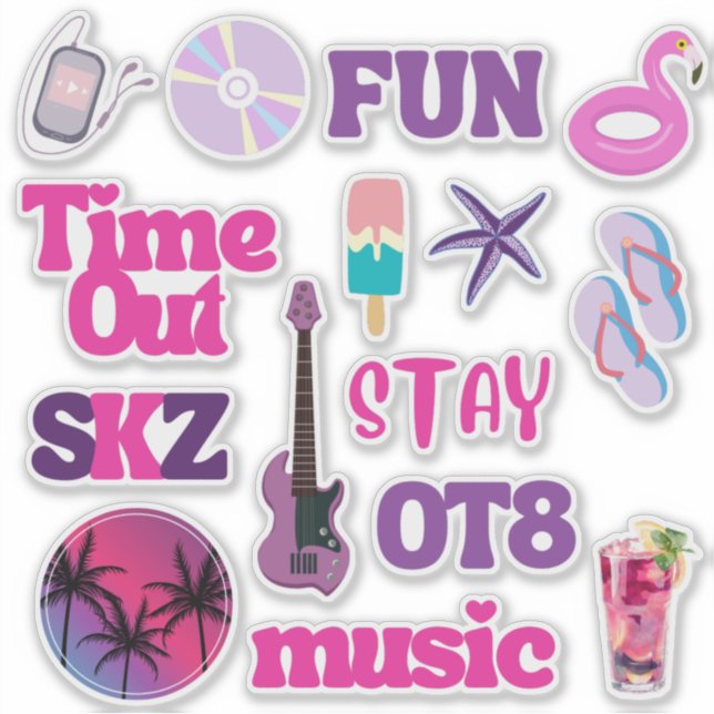 Adesivo SKZ Time Out (Purple Ver) Custom-Cut Vinyl Sticker (Frente)