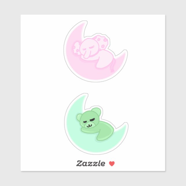 Adesivo Sleeping Bear & Elephant Sticker Pack For Kids (Folha)