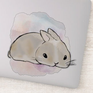 Adesivo Sleepy bunny watercolor 