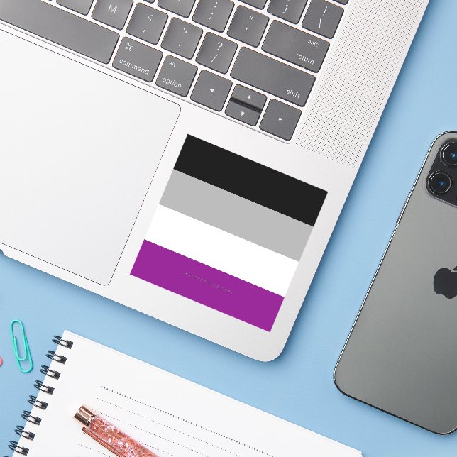 Adesivo SlipperyJoe's asexual pride flag emphasizing inclu (Notebook com iPhone)