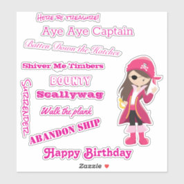 Adesivo Slogan da Pirate Girl