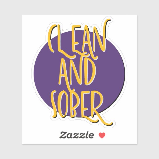 Adesivo Slogan Limpo E Sober De 12 Etapas (Folha)